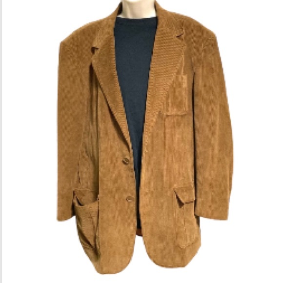 Brown Corduroy Suit Blazer Jacket Coat Brown G-III Apparel Men's XL - Picture 1 of 15